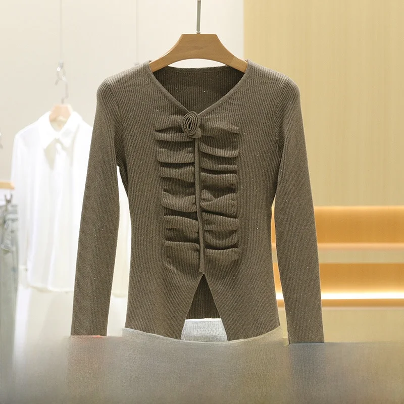 Slim Fit V-Ne Knitted Sweater Women's Base Layer irt Winter New Sle Folded Design Sense Warmth Faion Commute Knitwear
Slim Fit V-Ne Knitted Sweater Women's Base Layer irt Winter New Sle Folded Design Sense Warmth Faion Commute Knitwear