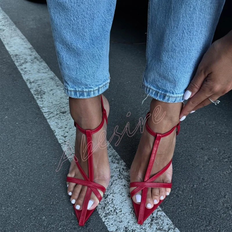 Women'S Red Patent Leather High Heels Pointed Toe Stiletto Buckle Strap Sandals Summer Elegant Party Rome Fashion Sandals 46
Women'S Red Patent Leather High Heels Pointed Toe Stiletto Buckle Strap Sandals Summer Elegant Party Rome Fashion Sandals 46