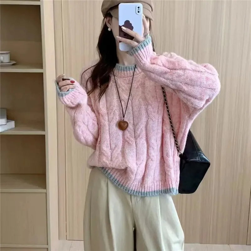 Autumn New O-Neck Knitted Sweater Women Winter Thick Loose Warm Pullover Fashion Long Sleeve Casual Knitwear Jumper Tops T1648
Autumn New O-Neck Knitted Sweater Women Winter Thick Loose Warm Pullover Fashion Long Sleeve Casual Knitwear Jumper Tops T1648