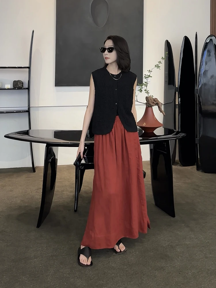 Textured Folded Single Button round Ne Vest Week Design Summer Faion Women's Loose Fit Silk Blend Vest Color
Textured Folded Single Button round Ne Vest Week Design Summer Faion Women's Loose Fit Silk Blend Vest Color