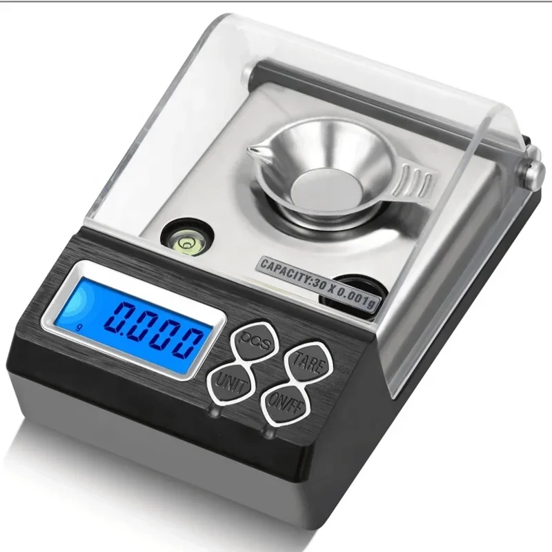 0.001g Precision Portable Electronic Jewelry Scales Gold Germ Balance Digital LCD Milligram Scale
0.001g Precision Portable Electronic Jewelry Scales Gold Germ Balance Digital LCD Milligram Scale