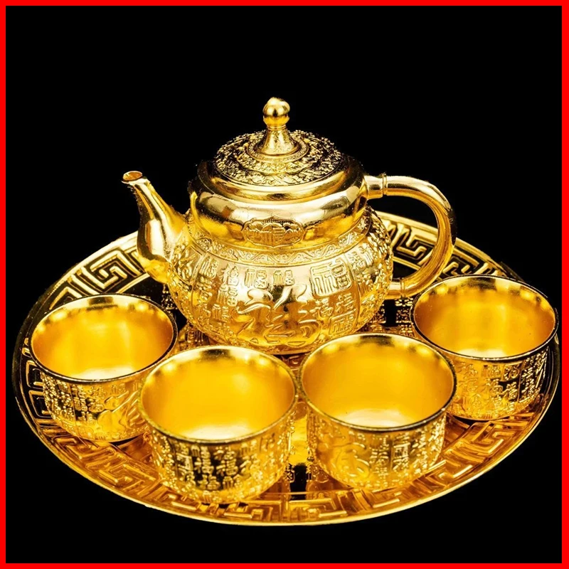 Чайный сервиз Golden Bai Fu, роскошный китайский стиль, 1 чайник, 4 чашки, 1 поднос, домашний чайный сервиз кунг-фу
Чайный сервиз Golden Bai Fu, роскошный китайский стиль, 1 чайник, 4 чашки, 1 поднос, домашний чайный сервиз кунг-фу