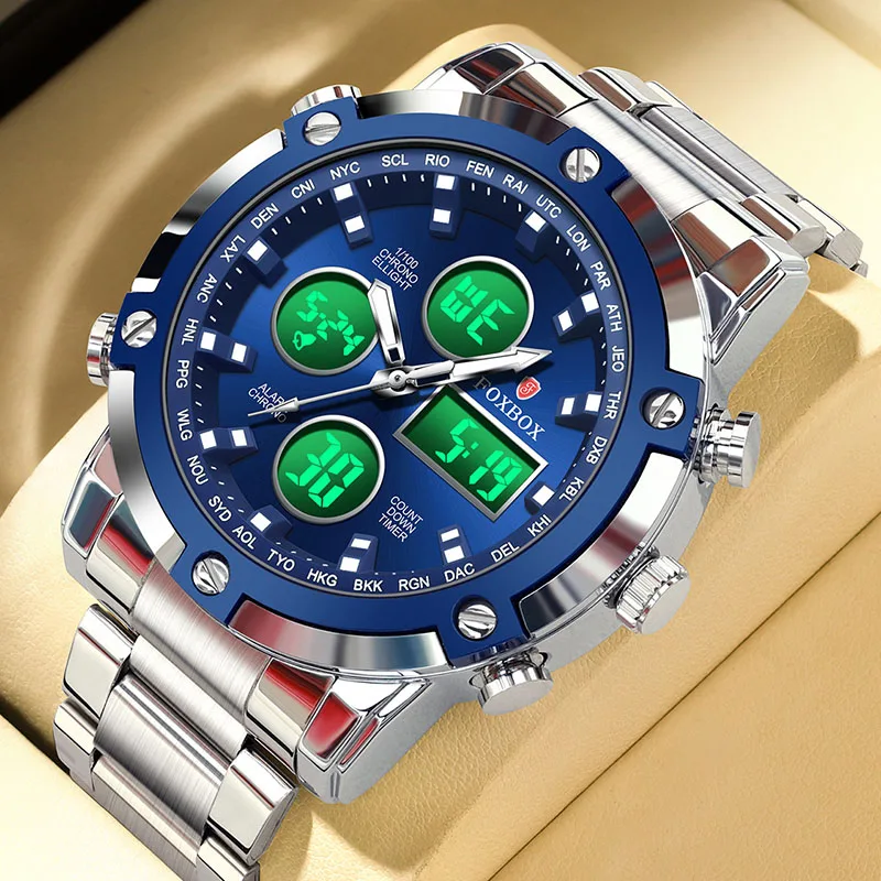2026 FOXBOX New Military Analog Digital Wristwatches For Men Top Brand Luxury LED Alarm Waterproof Chronograph Quartz Men Watch
2026 FOXBOX New Military Analog Digital Wristwatches For Men Top Brand Luxury LED Alarm Waterproof Chronograph Quartz Men Watch