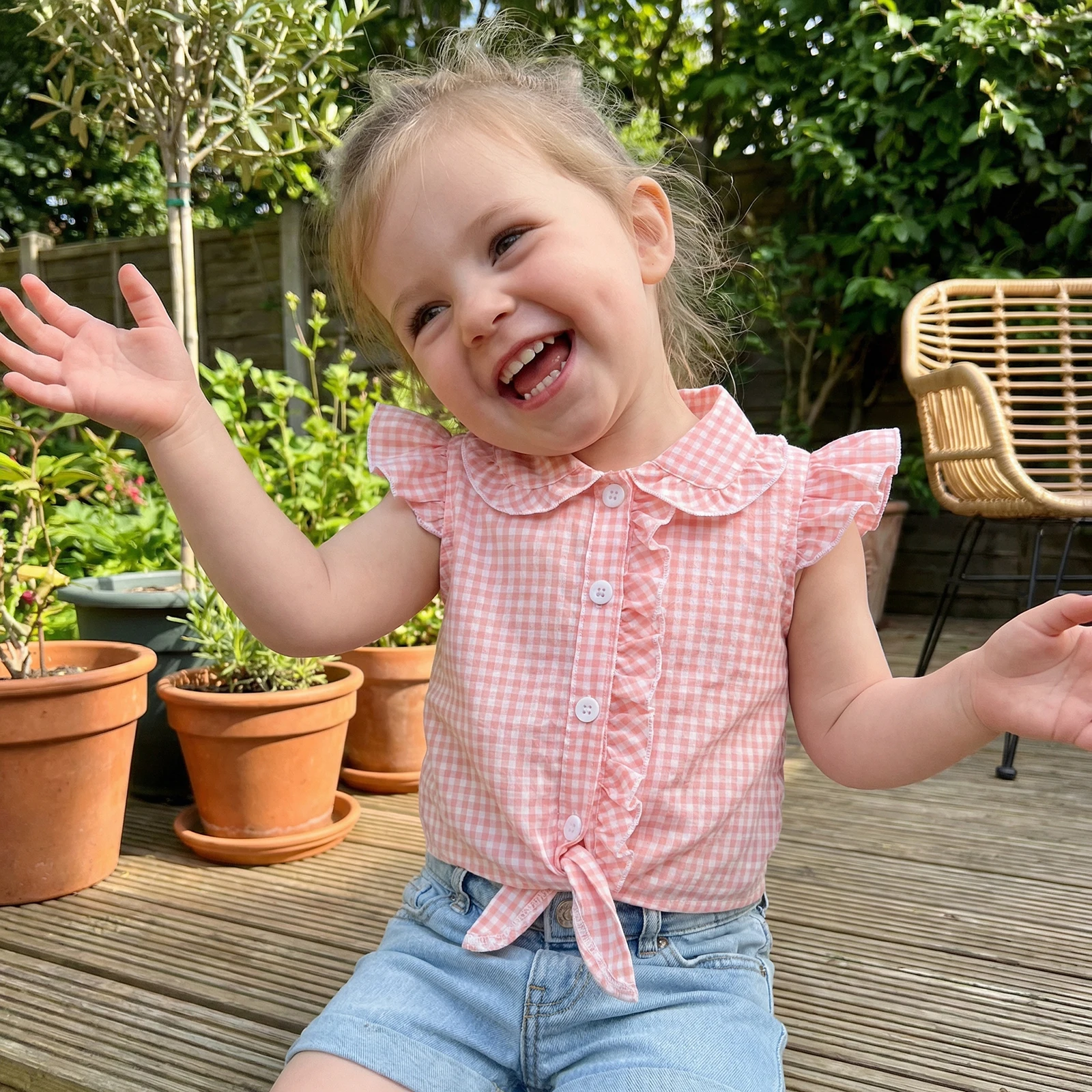 Toddler Clothes Baby Girl Summer Shirts Cute Plaid Solid Color Flying Sleeve Button Down Tops Children's Clothing
Toddler Clothes Baby Girl Summer Shirts Cute Plaid Solid Color Flying Sleeve Button Down Tops Children's Clothing