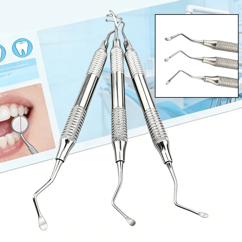 3Pcs/set Dental Scaler Gracey Periodontal Curette Tooth Cleaning Bone Curettes Perio Dental Instrument Hand Use Tool
3Pcs/set Dental Scaler Gracey Periodontal Curette Tooth Cleaning Bone Curettes Perio Dental Instrument Hand Use Tool