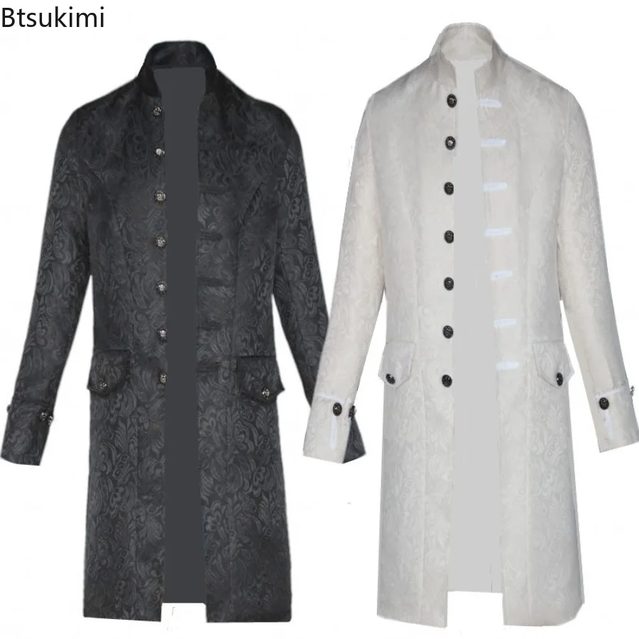 New 2025 Men's Gothic Steampunk Overcoat Medieval Renaissance Vintage Jacquard Stand Collar Long Jackets Fashion Cosplay Costume
New 2025 Men's Gothic Steampunk Overcoat Medieval Renaissance Vintage Jacquard Stand Collar Long Jackets Fashion Cosplay Costume