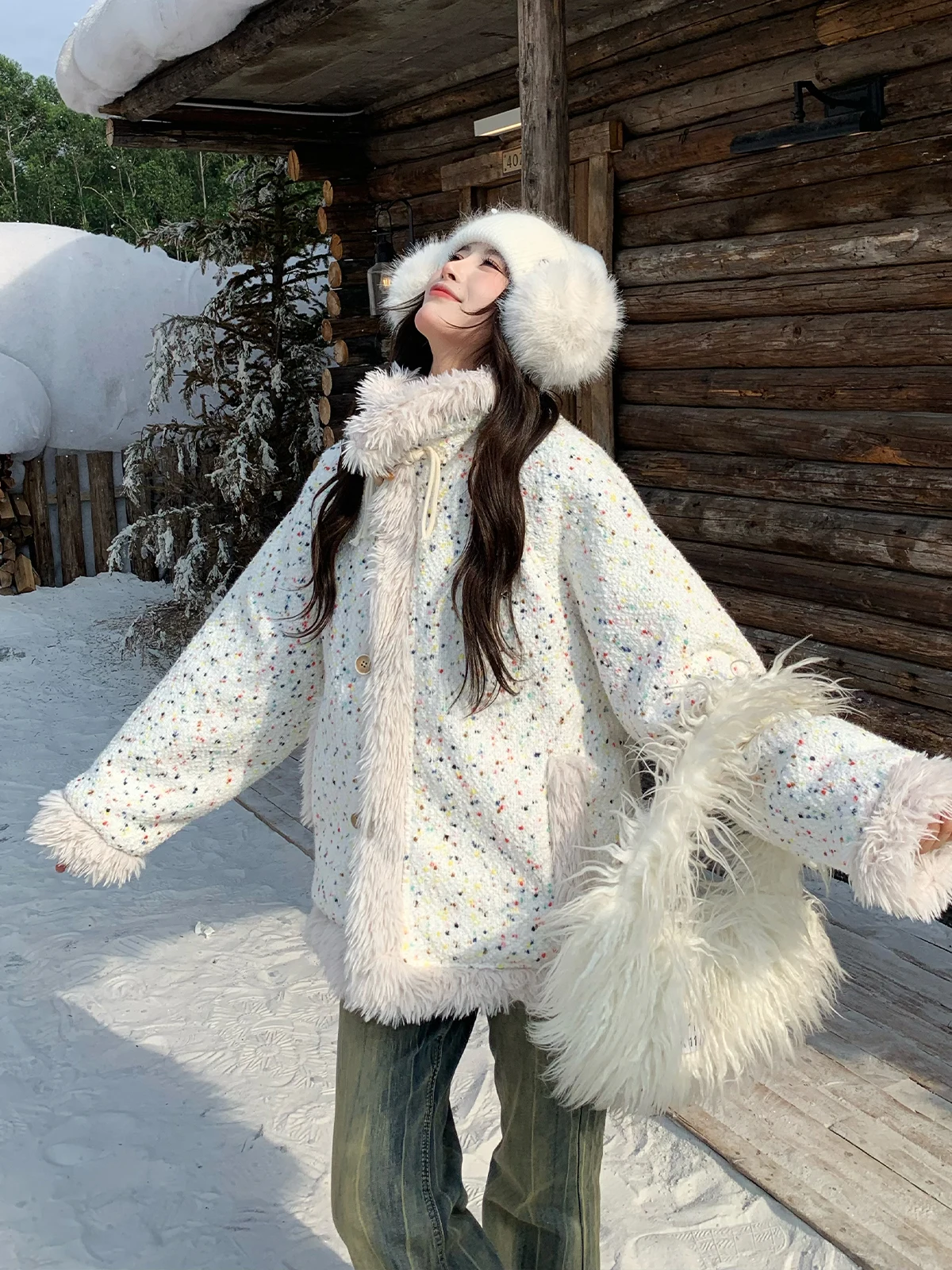 Polka Dot Cotton Jaet Women's Semi High Collar Spring Autumn Little Fraance Sle High End Feeling Outerwear
Polka Dot Cotton Jaet Women's Semi High Collar Spring Autumn Little Fraance Sle High End Feeling Outerwear