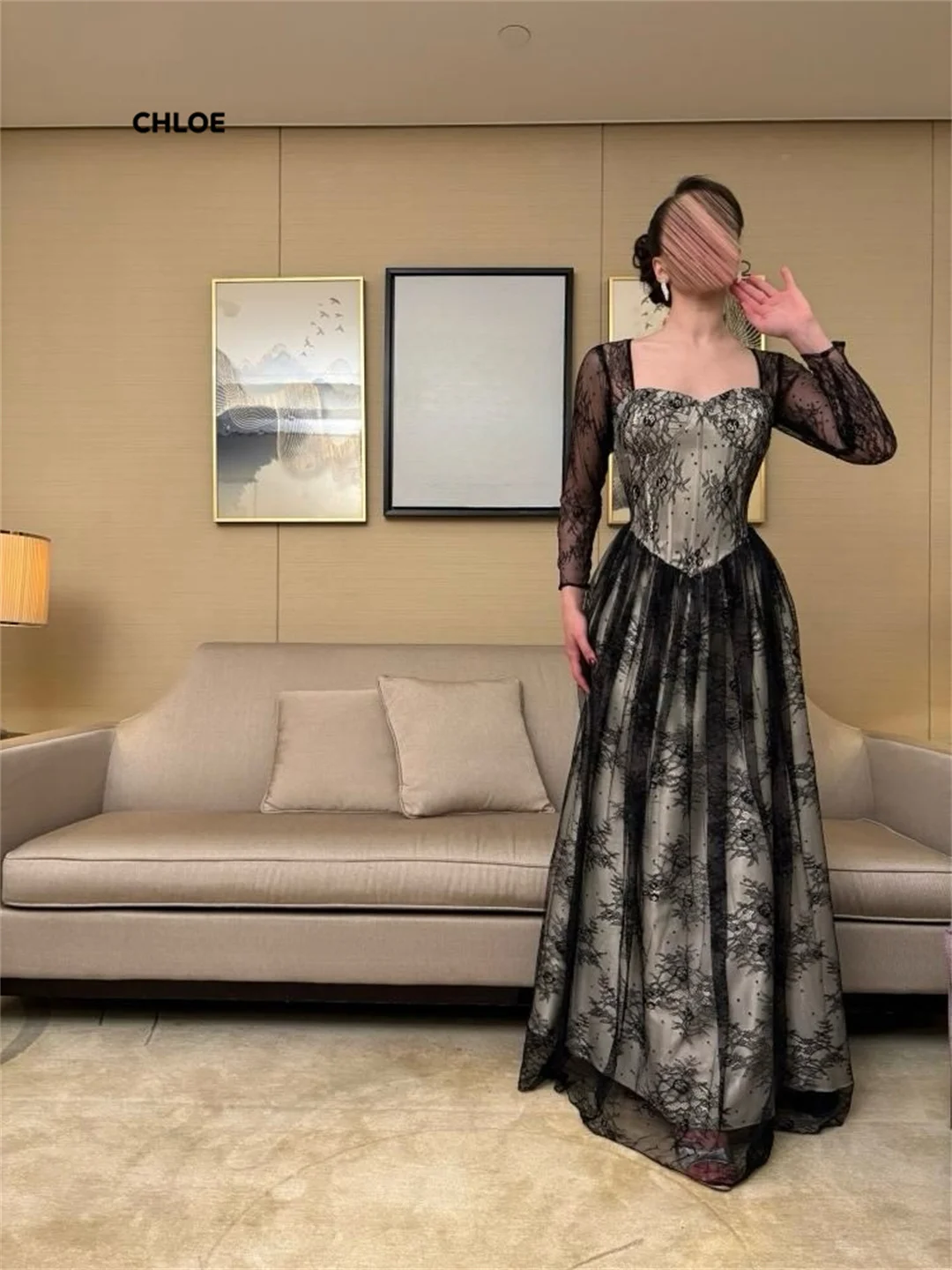 Line A Elegant Evening Dresses for Woman Luxury Women's Elegant Party Dress Square Collar Customized Black Embroidered Lace Prom
Line A Elegant Evening Dresses for Woman Luxury Women's Elegant Party Dress Square Collar Customized Black Embroidered Lace Prom