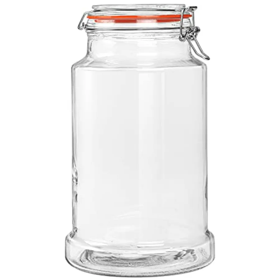 1.2 Gallon Airtight Glass Jar with Hinged Lid for Flour Pasta Cookies Storage Wide Mouth Large Capacity Sturdy and Heavy Duty D
1.2 Gallon Airtight Glass Jar with Hinged Lid for Flour Pasta Cookies Storage Wide Mouth Large Capacity Sturdy and Heavy Duty D