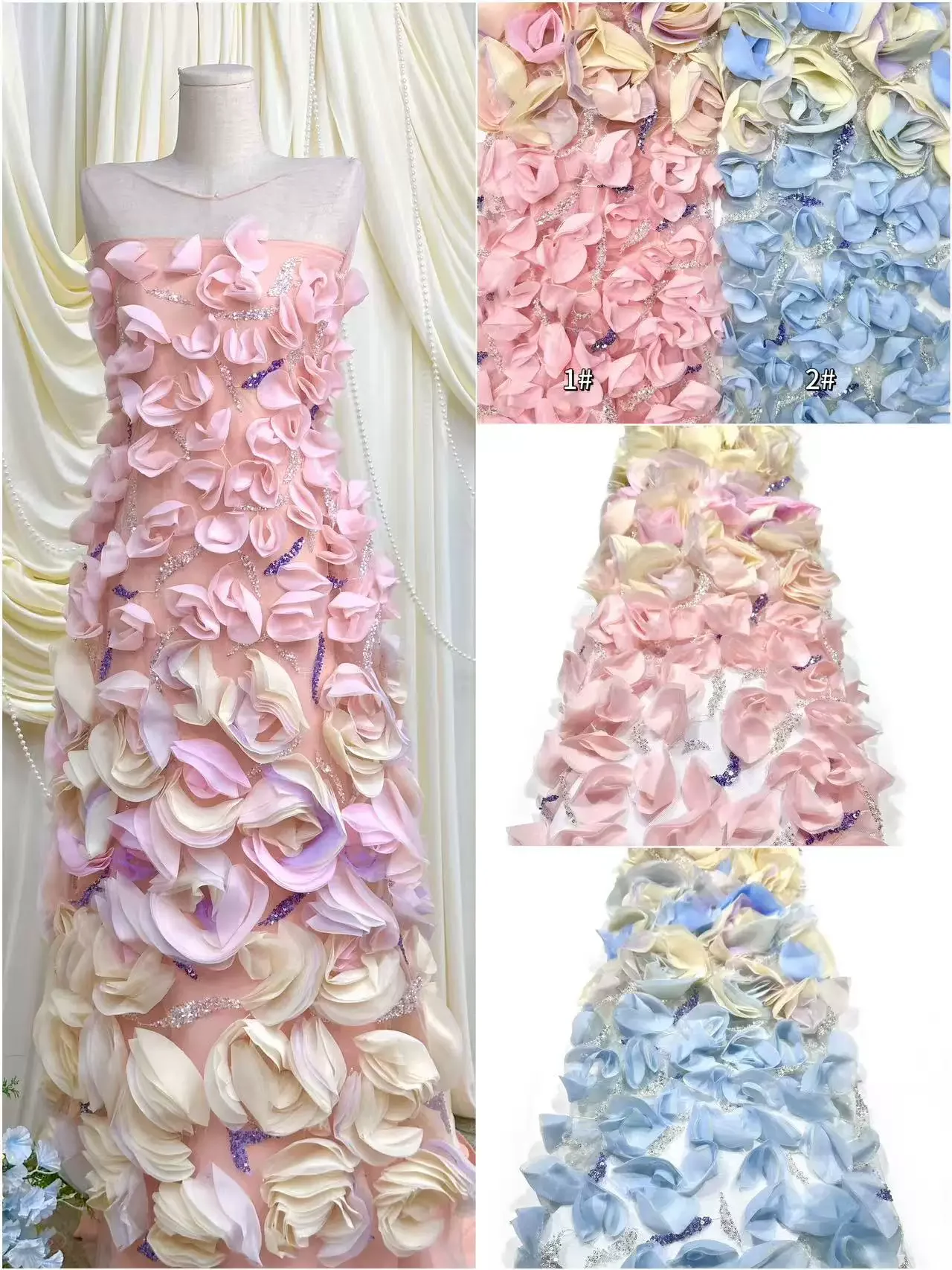 5yard soft lace fabric 3D flower sequin embroidery tissus couture,Evening gown,Wedding dress designer diy fabrics for sewing
5yard soft lace fabric 3D flower sequin embroidery tissus couture,Evening gown,Wedding dress designer diy fabrics for sewing