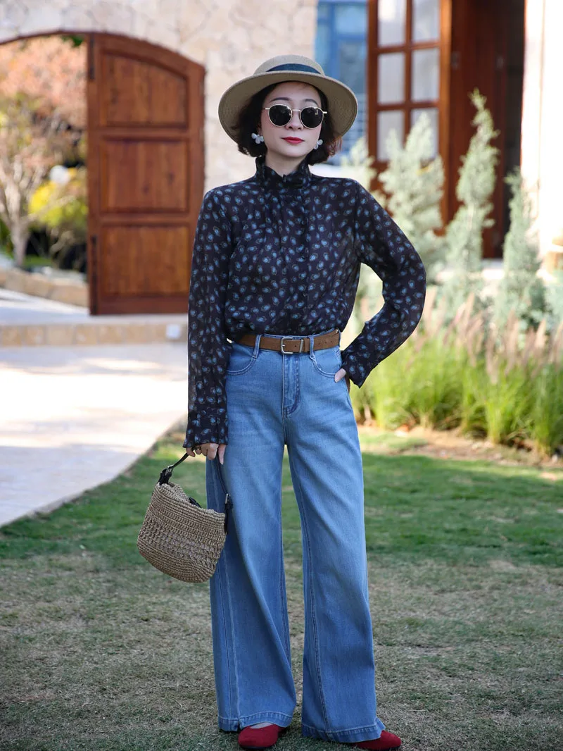 Comfortable Skin-Friendly Loose Long Sleeve Casual Style Women's Shirt Vintage Floral Print Stand Collar Regular Fit
Comfortable Skin-Friendly Loose Long Sleeve Casual Style Women's Shirt Vintage Floral Print Stand Collar Regular Fit