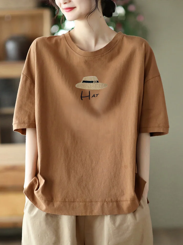 Summer 2025 Women's Loose Fit Short Sleeve T-Shirt round Neck Retro Slimming Concealing Large Size Inner Wear Casual Cotton
Summer 2025 Women's Loose Fit Short Sleeve T-Shirt round Neck Retro Slimming Concealing Large Size Inner Wear Casual Cotton