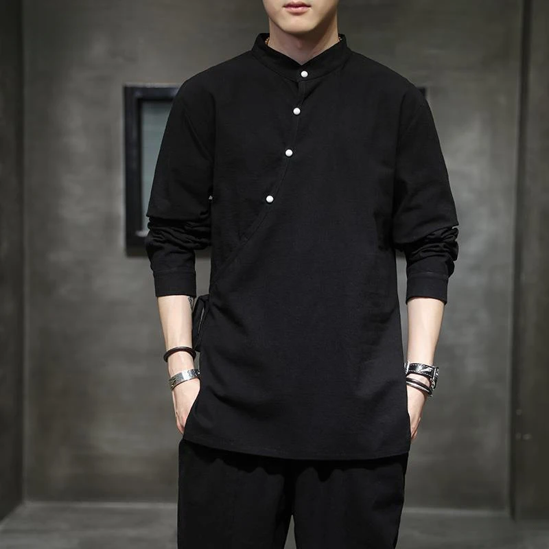 Men's Linen Cotton Long Sleeve Tshirt Chinese Traditional Clothing Hanfu Style Casual Top for Zen Meditation and Daily Use
Men's Linen Cotton Long Sleeve Tshirt Chinese Traditional Clothing Hanfu Style Casual Top for Zen Meditation and Daily Use