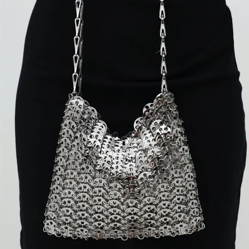 Designer Aesthetic Bags Women's Bag Handbag Hand Woven Metal Chain Tote Bag Clutch Luxury Trend Travel Holiday Shoulder Bag
Designer Aesthetic Bags Women's Bag Handbag Hand Woven Metal Chain Tote Bag Clutch Luxury Trend Travel Holiday Shoulder Bag