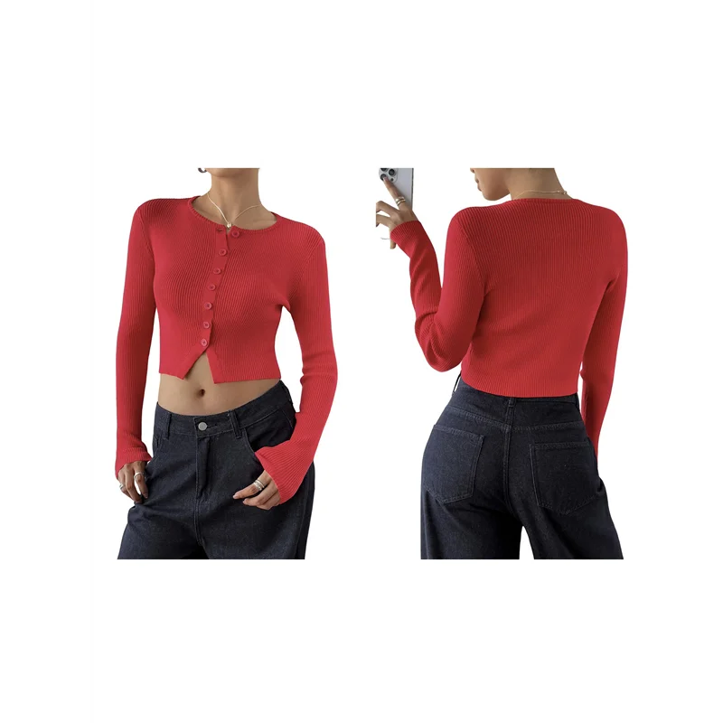 FX-Women's Long Sleeve Tops Autumn Cardigan Cropped Out Shirt Ribbed Button Collar Cute Fashion
FX-Women's Long Sleeve Tops Autumn Cardigan Cropped Out Shirt Ribbed Button Collar Cute Fashion