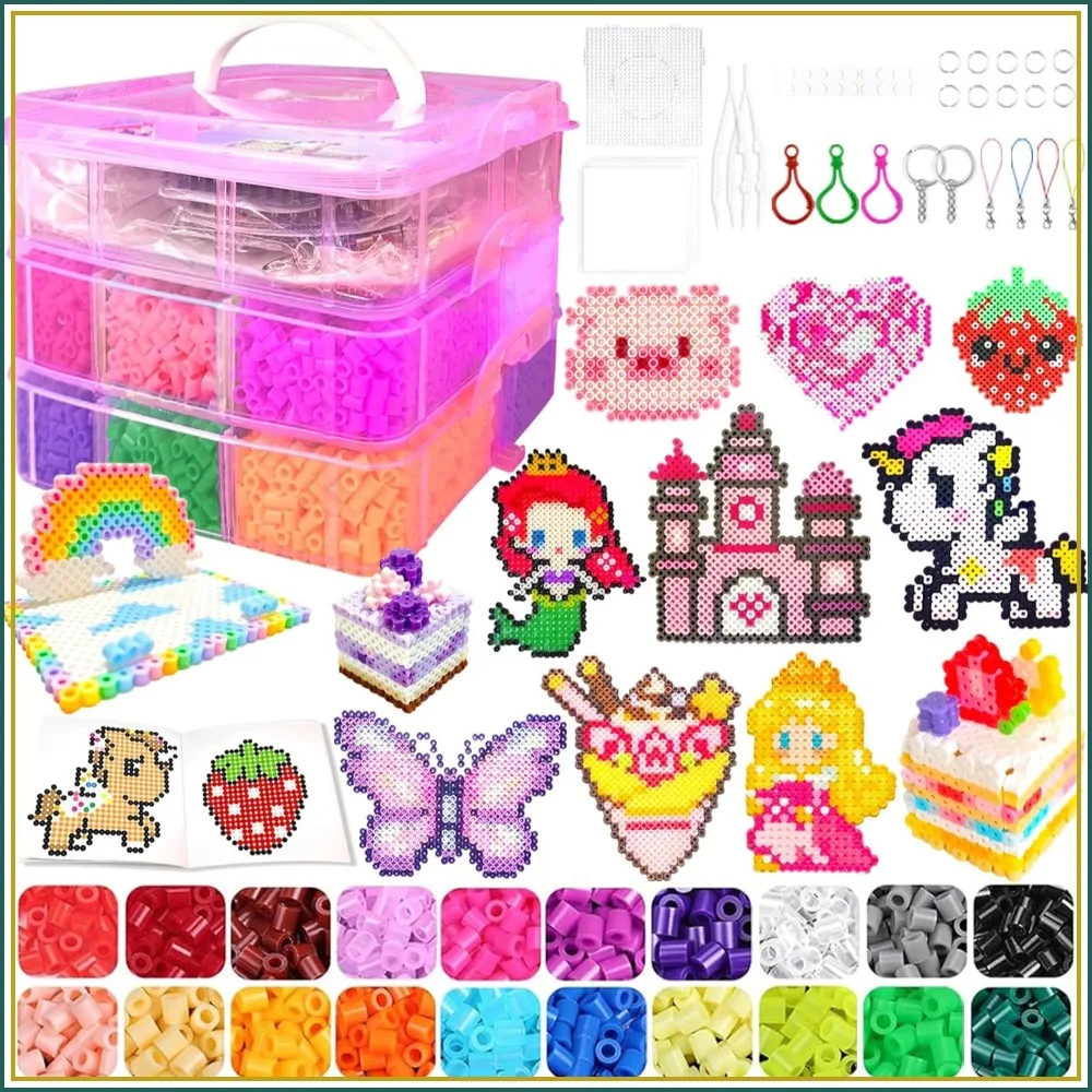 11000 Fuse Beads Craft Kit with Storage Box, 20 Colors 5mm Beads, Pegboards, Ironing Papers & Accessories, DIY Art Set for Kids Gift
11000 Fuse Beads Craft Kit with Storage Box, 20 Colors 5mm Beads, Pegboards, Ironing Papers & Accessories, DIY Art Set for Kids Gift
