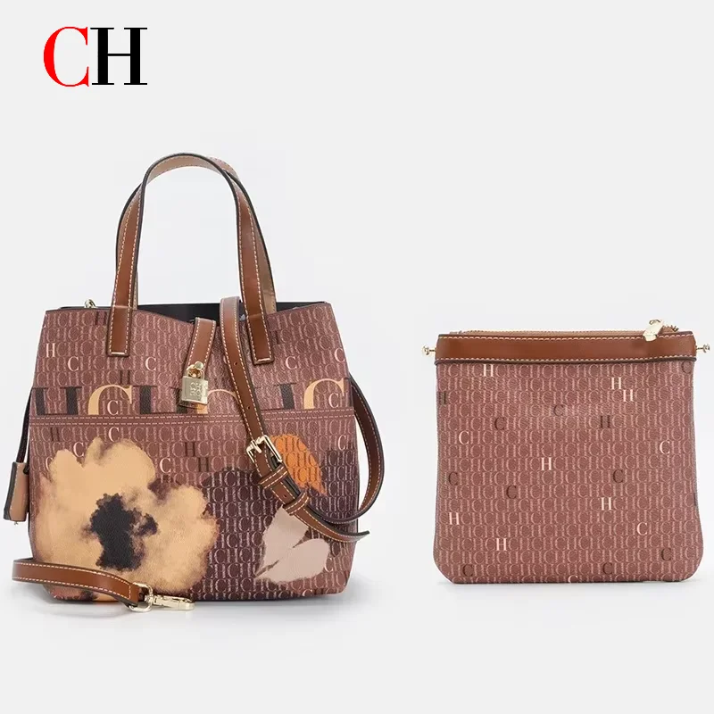 CH Tote Bag Women Floral Print 2Pcs Set With Small Pouch Gold Lock Detachable Crossbody Strap Daily Office Shoulder Handbag
CH Tote Bag Women Floral Print 2Pcs Set With Small Pouch Gold Lock Detachable Crossbody Strap Daily Office Shoulder Handbag