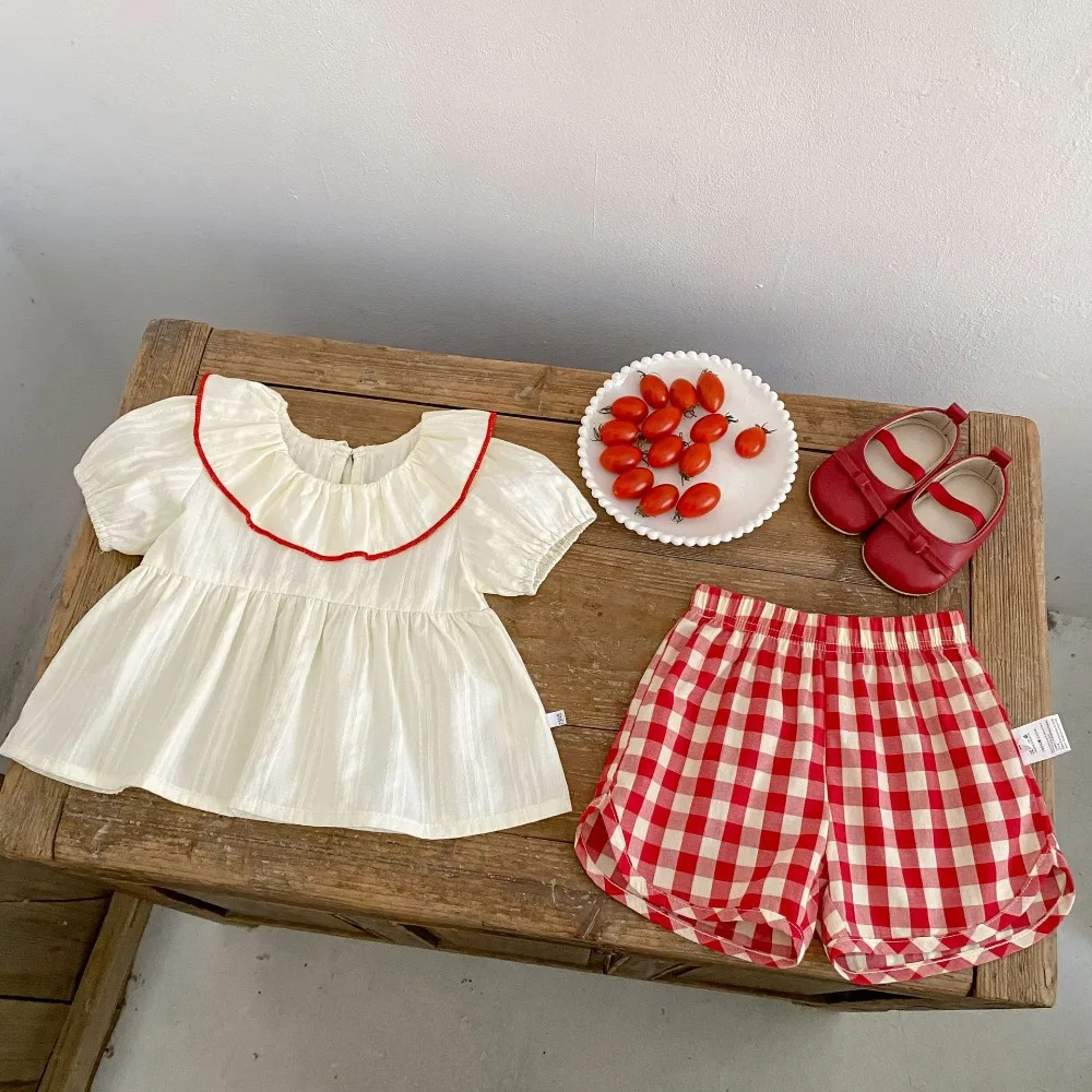 Cute Toddler Kids Girl Clothing Set 0-4Years Princess Children Short Sleeve Pullover T-shirt +Plaid Shorts 2PCS Summer Clothes
Cute Toddler Kids Girl Clothing Set 0-4Years Princess Children Short Sleeve Pullover T-shirt +Plaid Shorts 2PCS Summer Clothes