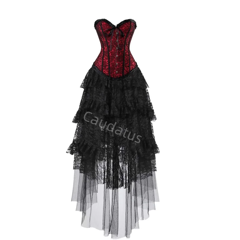 Corset Dress Costume long skirt Set With Lace Bustier Costume Party Steam Punk pirate Ladies Outfit Plus Size Gothic Halloween
Corset Dress Costume long skirt Set With Lace Bustier Costume Party Steam Punk pirate Ladies Outfit Plus Size Gothic Halloween