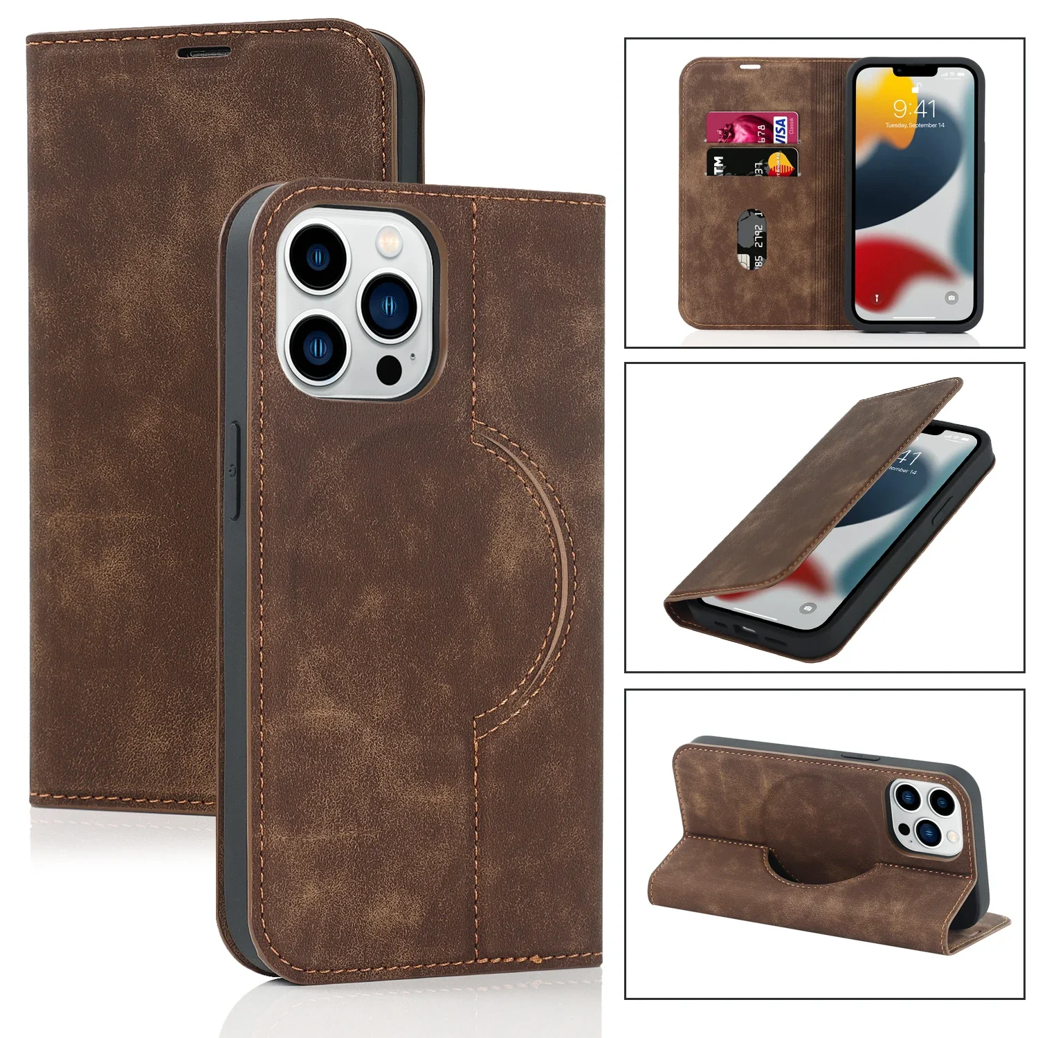 Magnetic Leather Wallet Phone Cover for IPhone17 16 Pro Max 14 Plus 13 15 12 for Magsafe Wireless Charging Stand Card Solt Case
Magnetic Leather Wallet Phone Cover for IPhone17 16 Pro Max 14 Plus 13 15 12 for Magsafe Wireless Charging Stand Card Solt Case