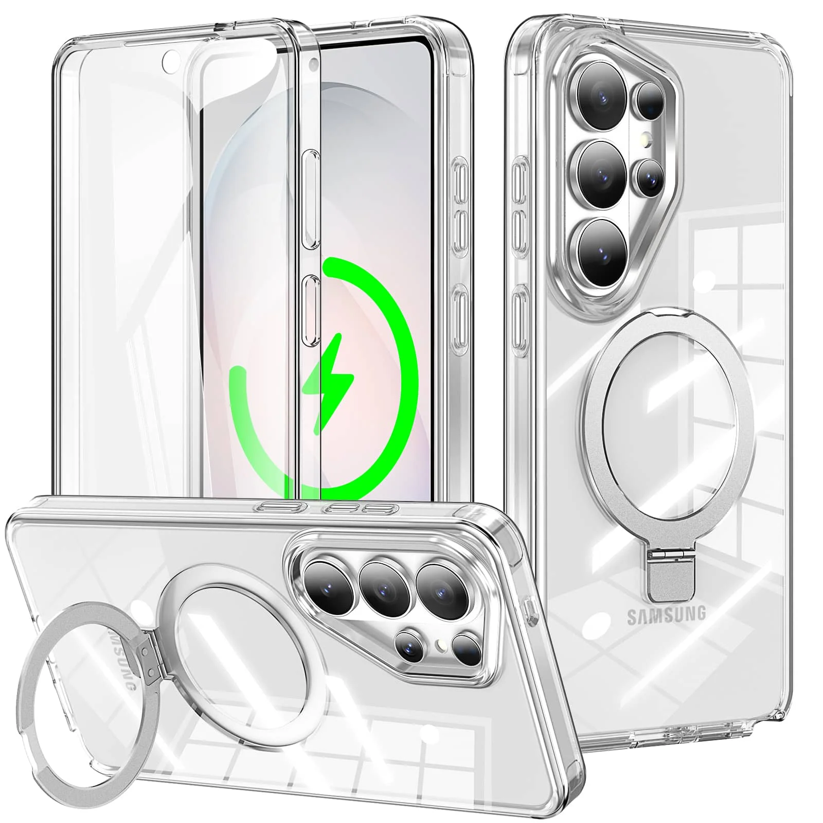 For Samsung Galaxy S26/S26 Plus/Ultra Magnetic Shockproof Case Full Body with Screen Protector Invisible Stand Matte Clear Cover
For Samsung Galaxy S26/S26 Plus/Ultra Magnetic Shockproof Case Full Body with Screen Protector Invisible Stand Matte Clear Cover