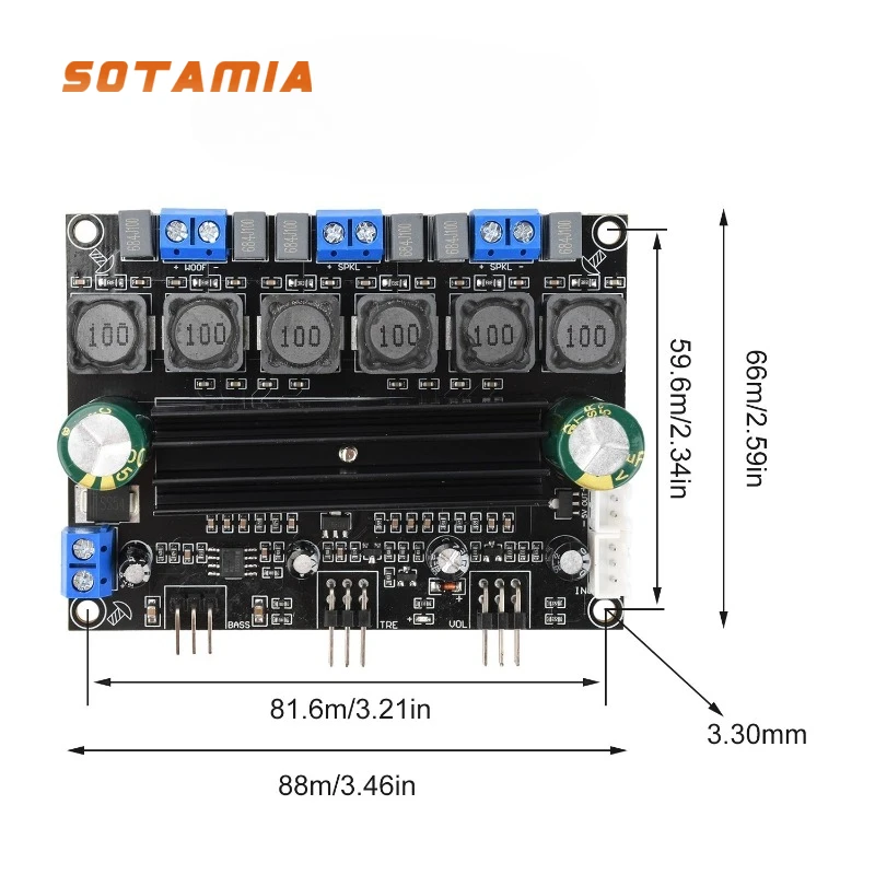 SOTAMIA 1 шт. TPA3116D2 Fever Grade HIFI цифровой аудио усилитель мощности плата высокой мощности 50 Вт * 2 + 100 Вт 2,1-канальный проводной домашний динамик
SOTAMIA 1 шт. TPA3116D2 Fever Grade HIFI цифровой аудио усилитель мощности плата высокой мощности 50 Вт * 2 + 100 Вт 2,1-канальный проводной домашний динамик