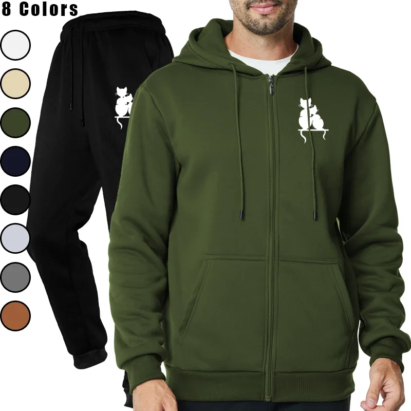 Mens Zippered Hoodie and Sweatpants Casual Tracksuits Set for Men
Mens Zippered Hoodie and Sweatpants Casual Tracksuits Set for Men