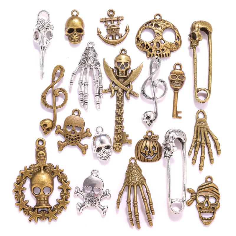 10PCS Vintage Skull Key Charms Halloween Mixed Enamel And Alloy Punk Pendant Necklace Bracelet Jewelry Making Accessory
10PCS Vintage Skull Key Charms Halloween Mixed Enamel And Alloy Punk Pendant Necklace Bracelet Jewelry Making Accessory