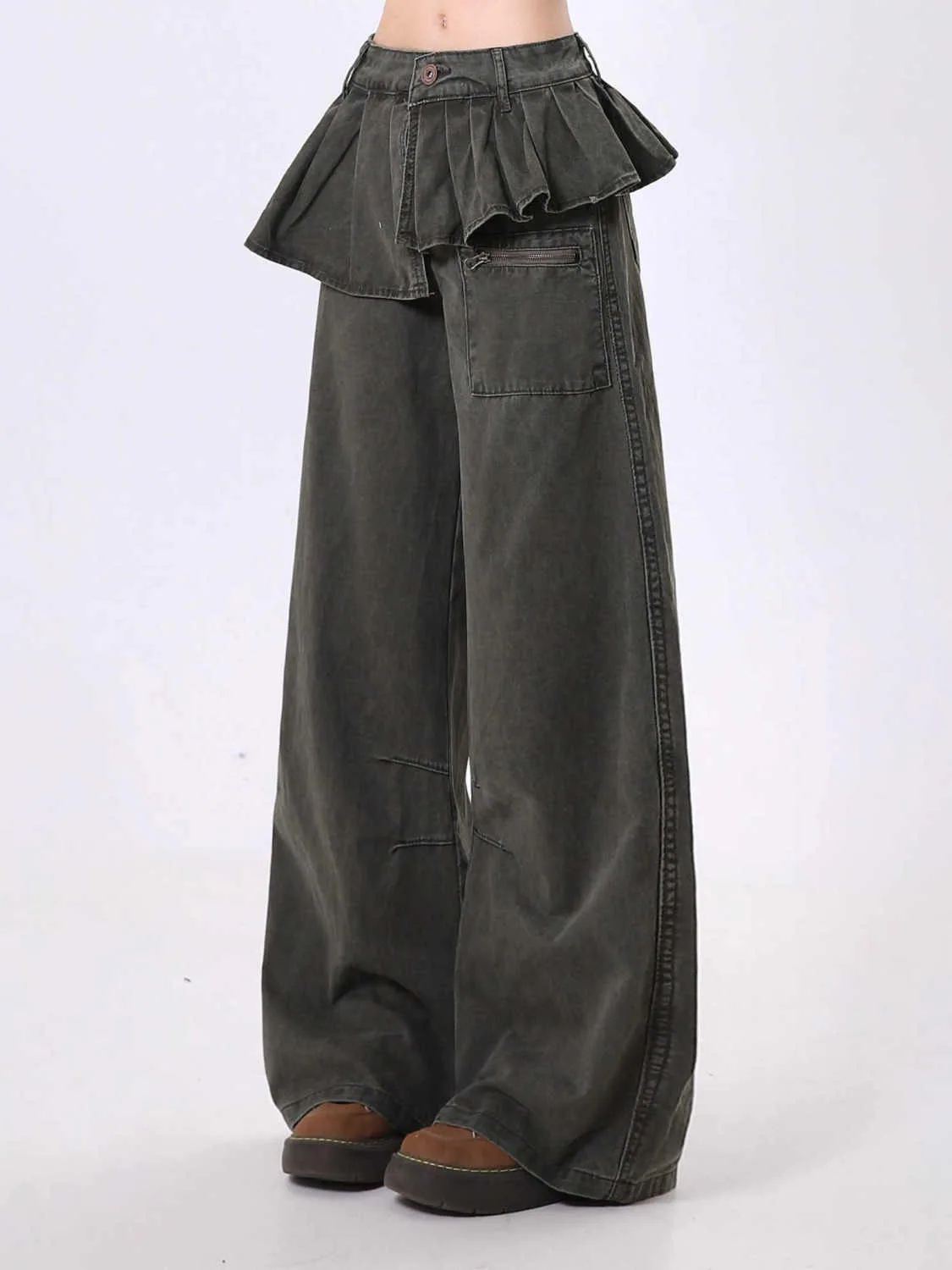 Широкие брюки Redformal, женские весенние брюки для девочек, регулируемый минималистичный хипстерский пояс для колледжа, складки, модальная вышивка, OL
Широкие брюки Redformal, женские весенние брюки для девочек, регулируемый минималистичный хипстерский пояс для колледжа, складки, модальная вышивка, OL