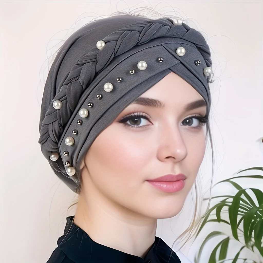 Elastic Ramadan Turban Hat Hijab Caps With Faux Pearl Accents Pre Tied Forehead Crisscross Chemo Hat Lightweight Headwear
Elastic Ramadan Turban Hat Hijab Caps With Faux Pearl Accents Pre Tied Forehead Crisscross Chemo Hat Lightweight Headwear