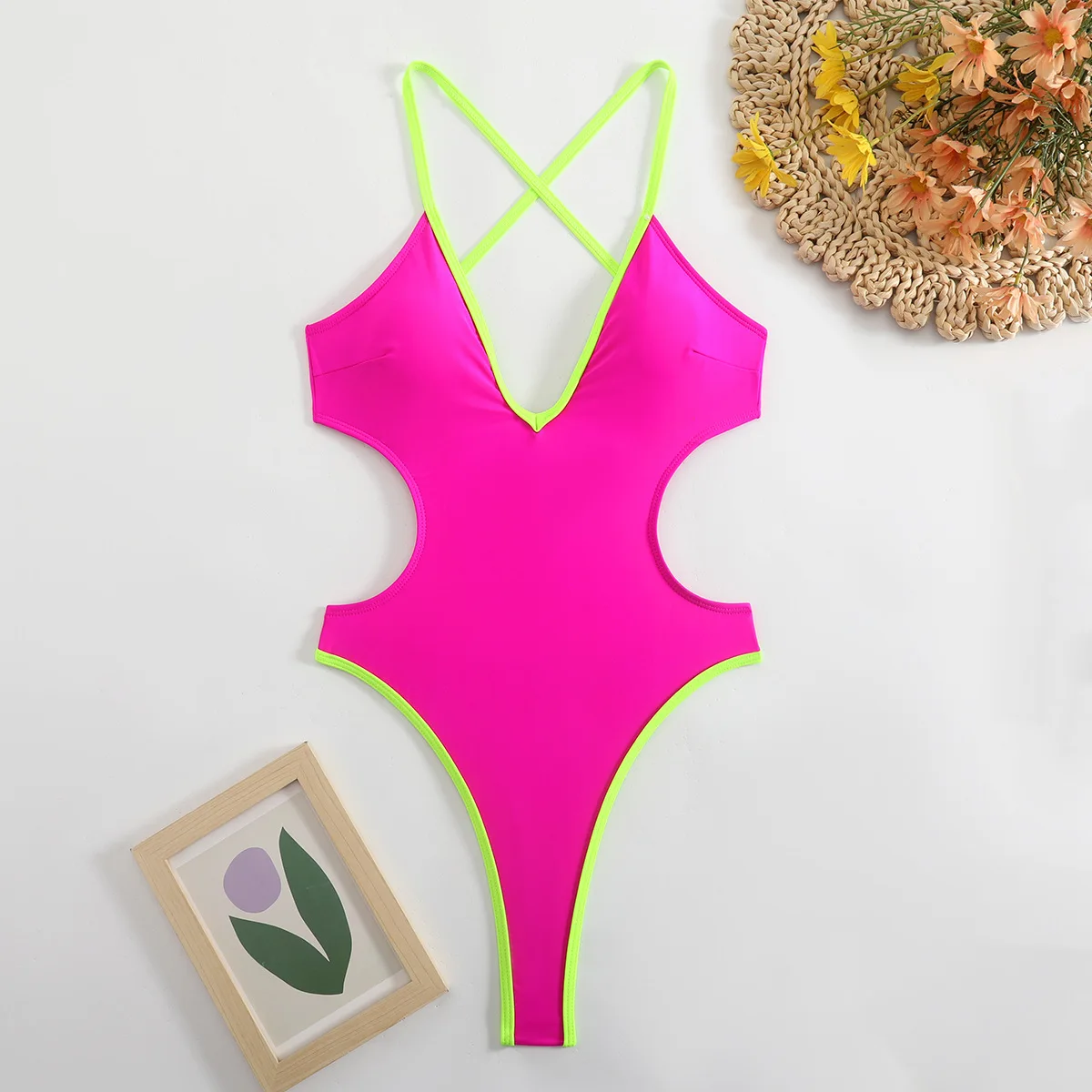 Sexy Neon Hot Pink Contrast Thong Swimwear 2026 Women V Neck Bandage Hollow Out Backless Beach Bathing Suit One Piece Swimsuit
Sexy Neon Hot Pink Contrast Thong Swimwear 2026 Women V Neck Bandage Hollow Out Backless Beach Bathing Suit One Piece Swimsuit