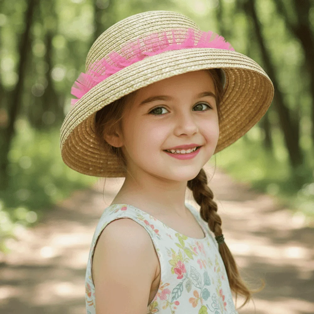 Large Brim Children Straw Hat with Windproof Rope with Lace Toddler Beach Hat Breathable Rounded Sunshade Straw Cap Spring
Large Brim Children Straw Hat with Windproof Rope with Lace Toddler Beach Hat Breathable Rounded Sunshade Straw Cap Spring