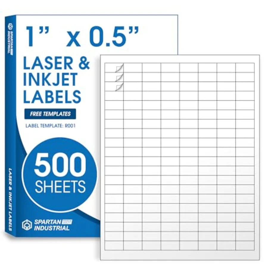 0.5" Matte White Printable Barcode Labels , 80000 Stickers UPC Labels and Price Tags for Laser and Inkjet Printers - Template R
0.5" Matte White Printable Barcode Labels , 80000 Stickers UPC Labels and Price Tags for Laser and Inkjet Printers - Template R