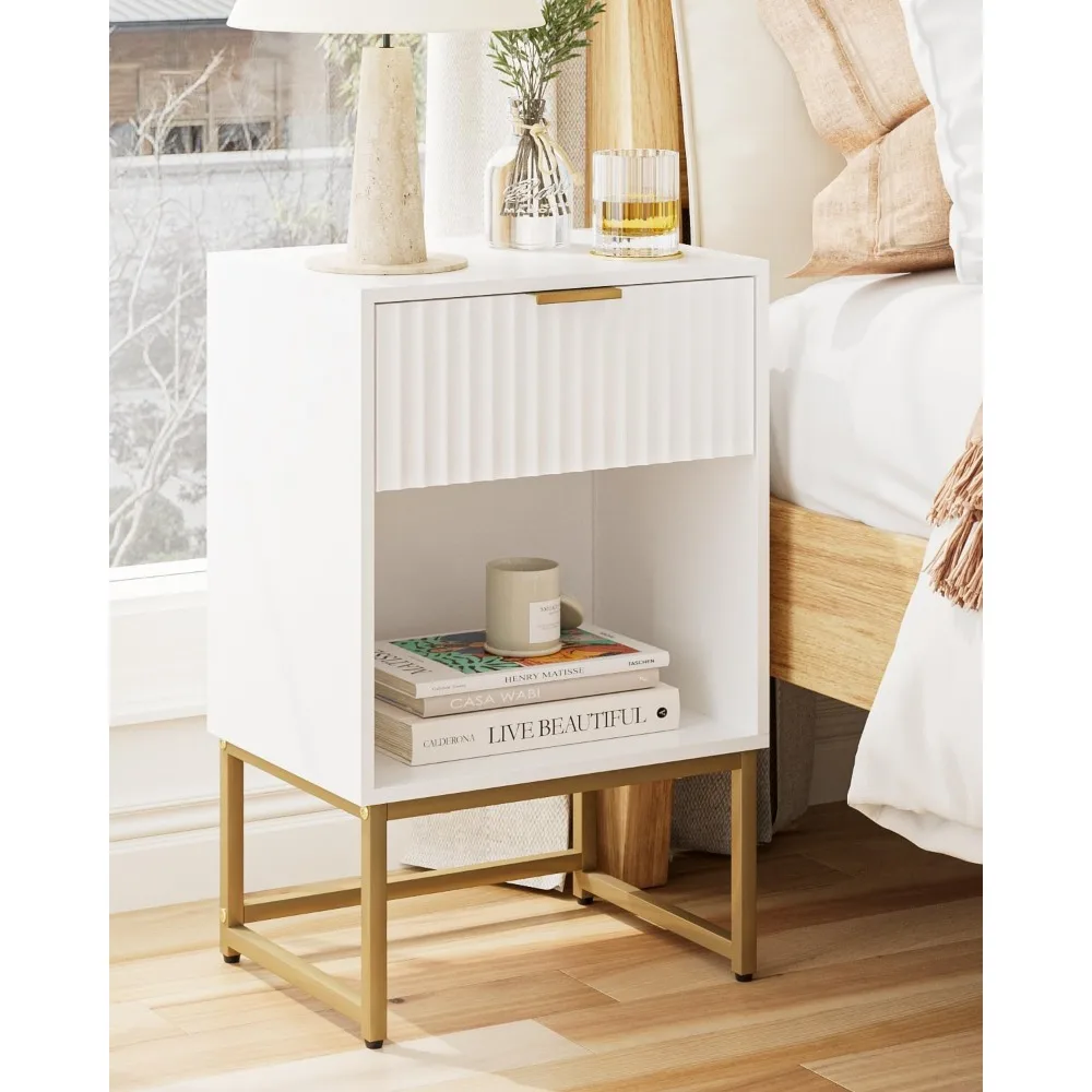Fluted Nightstand,Modern Night Stand Wood Bedside Table with Storage Drawer Side End Table for Bedroom,Living Room,Office,White
Fluted Nightstand,Modern Night Stand Wood Bedside Table with Storage Drawer Side End Table for Bedroom,Living Room,Office,White