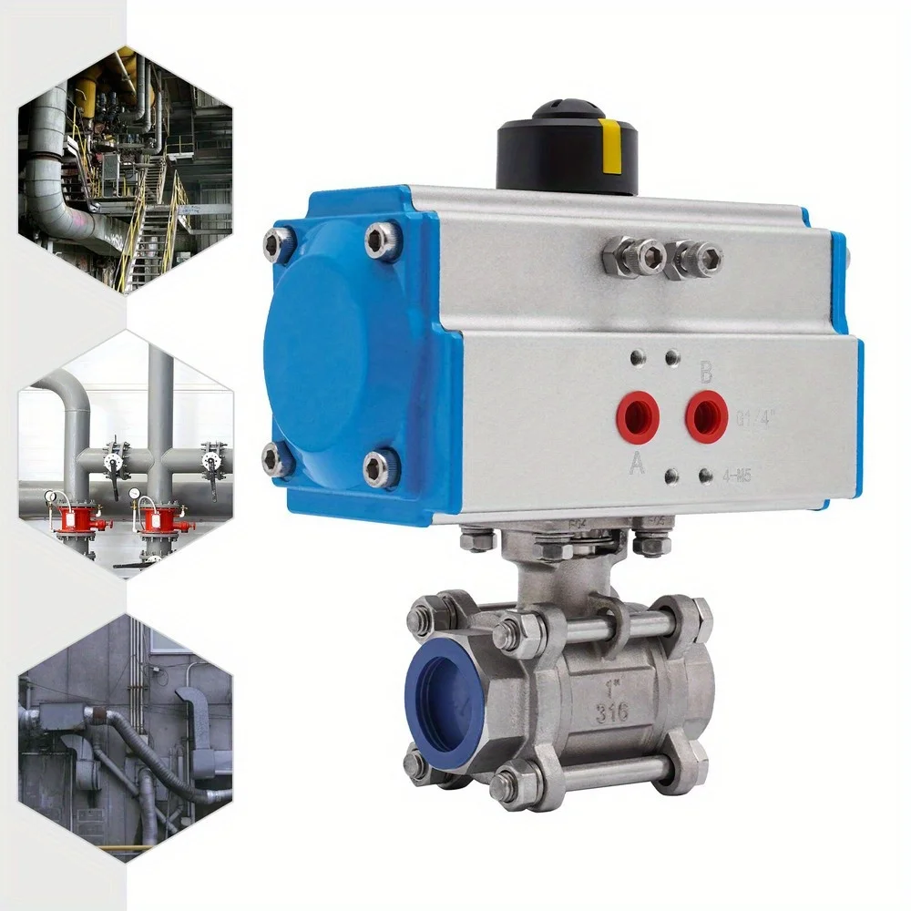 1 Inch Pneumatic Ball Valve - 304 Stainless Steel Spring Return Airfor Water/Gas/Oil, Industrial High Pressure & Temperature
1 Inch Pneumatic Ball Valve - 304 Stainless Steel Spring Return Airfor Water/Gas/Oil, Industrial High Pressure & Temperature