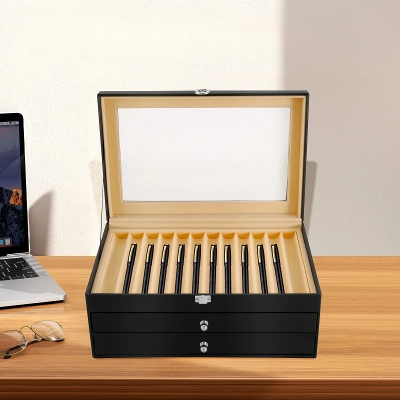 Pen Display Case with 36 Slots, Velvet Interior, and Glass Lid – 3-Tier Storage for Collectors and Office Use
Pen Display Case with 36 Slots, Velvet Interior, and Glass Lid – 3-Tier Storage for Collectors and Office Use
