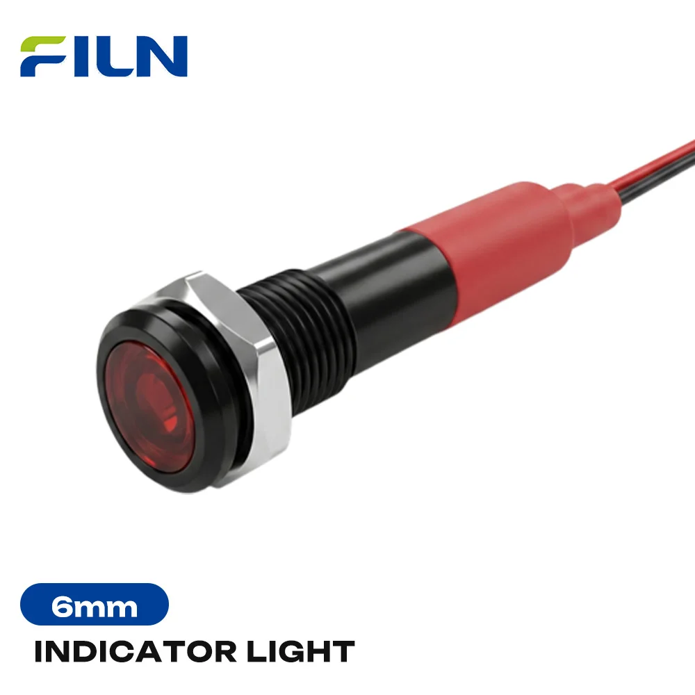 FILN 1PCS 6mm IP67 Waterproof Warning Lights 12V-24V/110V-220V LED Metal Robust Signal Lamps for Facility Equipment Status Panel
FILN 1PCS 6mm IP67 Waterproof Warning Lights 12V-24V/110V-220V LED Metal Robust Signal Lamps for Facility Equipment Status Panel