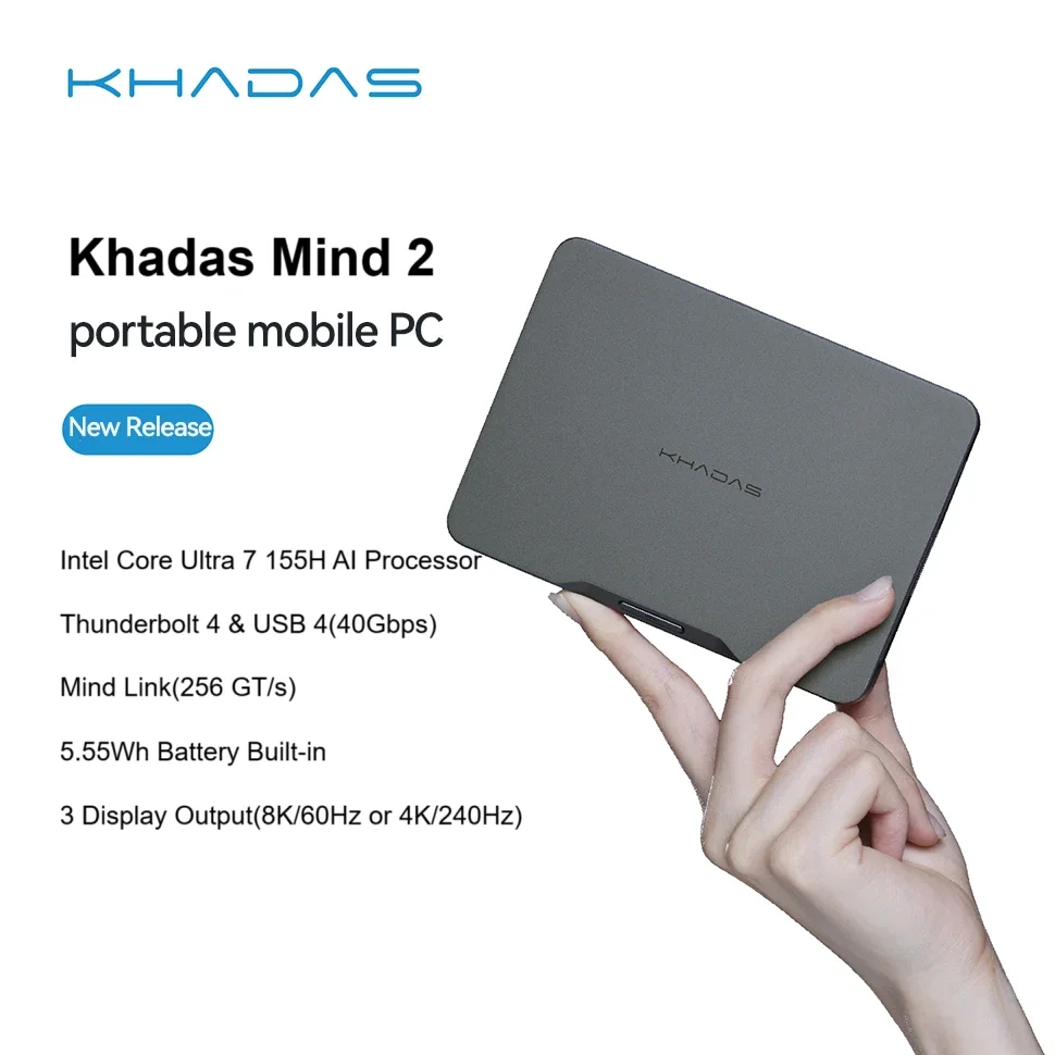 Khadas Mind 2 Mini PC, Intel Ultra 7 155H, up to 64GB+2TB, 5.55Wh Standby Battery, SSD Expansion, 8K 60Hz, Efficient Computing
Khadas Mind 2 Mini PC, Intel Ultra 7 155H, up to 64GB+2TB, 5.55Wh Standby Battery, SSD Expansion, 8K 60Hz, Efficient Computing