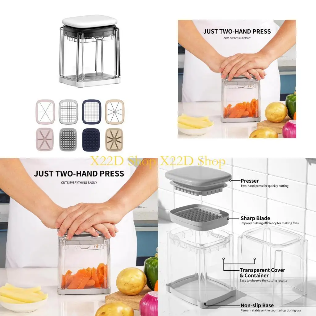 X22D Multipurpose Press Type Vegetable Cutter For French Fries Cucumbers Tomatoes Stainless Steel Blade Slicing Tool
X22D Multipurpose Press Type Vegetable Cutter For French Fries Cucumbers Tomatoes Stainless Steel Blade Slicing Tool