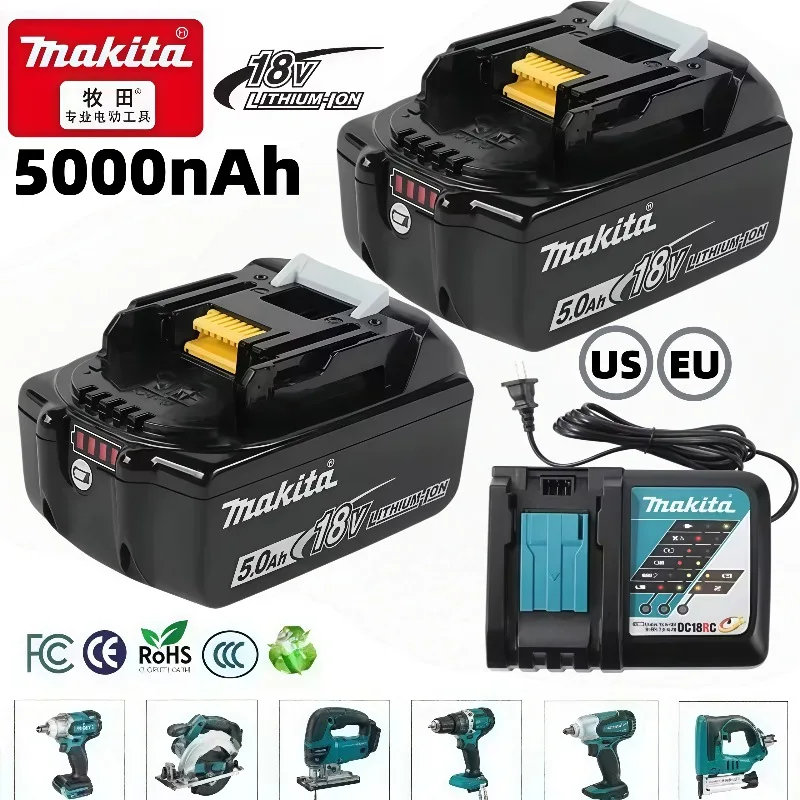 100% Genuine Makita 5Ah for Makita 18V Battery BL1840 BL1830B BL1850B BL1850 BL1860 BL1815 Replacement Lithium Battery
100% Genuine Makita 5Ah for Makita 18V Battery BL1840 BL1830B BL1850B BL1850 BL1860 BL1815 Replacement Lithium Battery
