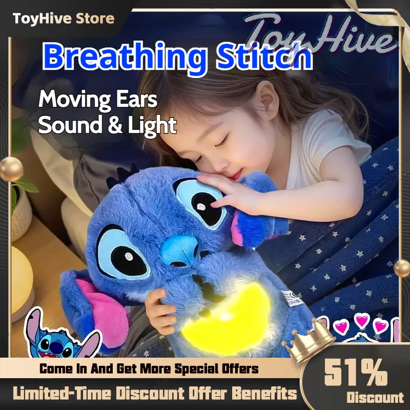 Плюшевая кукла Kawaii Stitch для ребенка, спальный компаньон, успокаивающий музыкальный звук с подушкой безопасности и светом, дышащие игрушки, подарки
Плюшевая кукла Kawaii Stitch для ребенка, спальный компаньон, успокаивающий музыкальный звук с подушкой безопасности и светом, дышащие игрушки, подарки