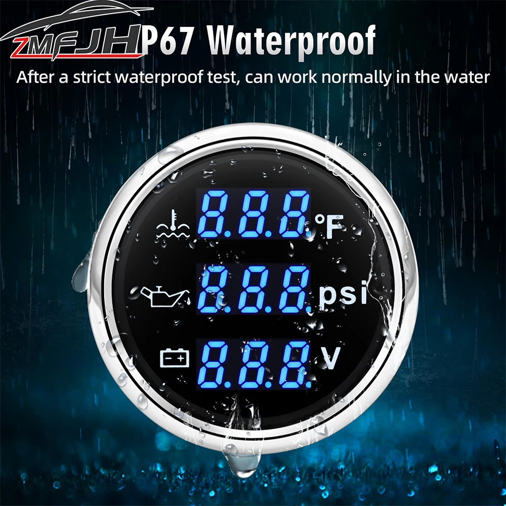 52mm Digital 3 in 1 Gauge Water Level/Sewage/Voltage/Water Temp/Oil Level/Oil Press/Tachometer Multi-Function Gauge For Boat Car
52mm Digital 3 in 1 Gauge Water Level/Sewage/Voltage/Water Temp/Oil Level/Oil Press/Tachometer Multi-Function Gauge For Boat Car