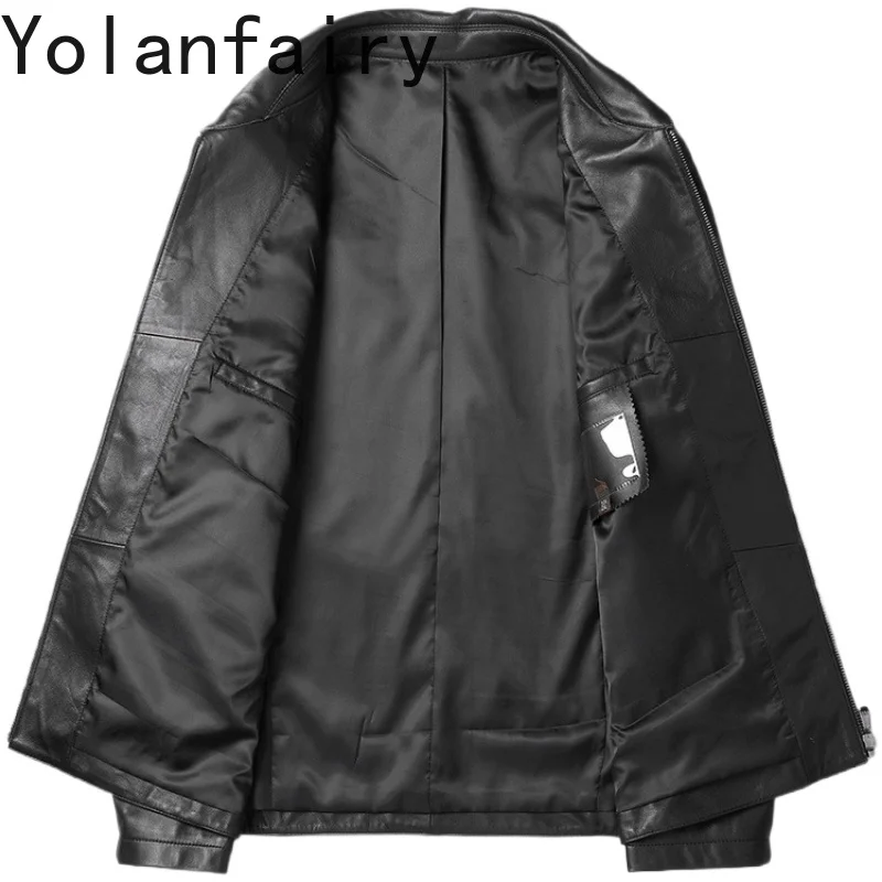 Yolamfairy Sheepskin Men's Leather Jacket Short Style Cool and Casual Lapel Simple and Fashionable Thin Motorcycle Jacket LJ166
Yolamfairy Sheepskin Men's Leather Jacket Short Style Cool and Casual Lapel Simple and Fashionable Thin Motorcycle Jacket LJ166