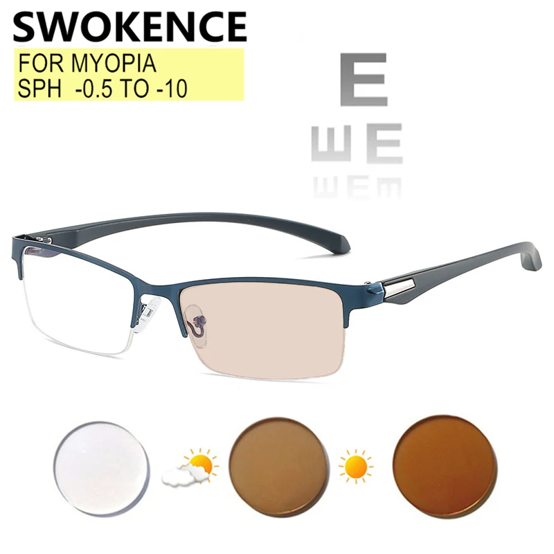 Prescription Glasses For Myopia -0.5 to -10 Women Men Alloy Half Frame Spectacles Blue Light Blaocking Or Photochromic F062
Prescription Glasses For Myopia -0.5 to -10 Women Men Alloy Half Frame Spectacles Blue Light Blaocking Or Photochromic F062