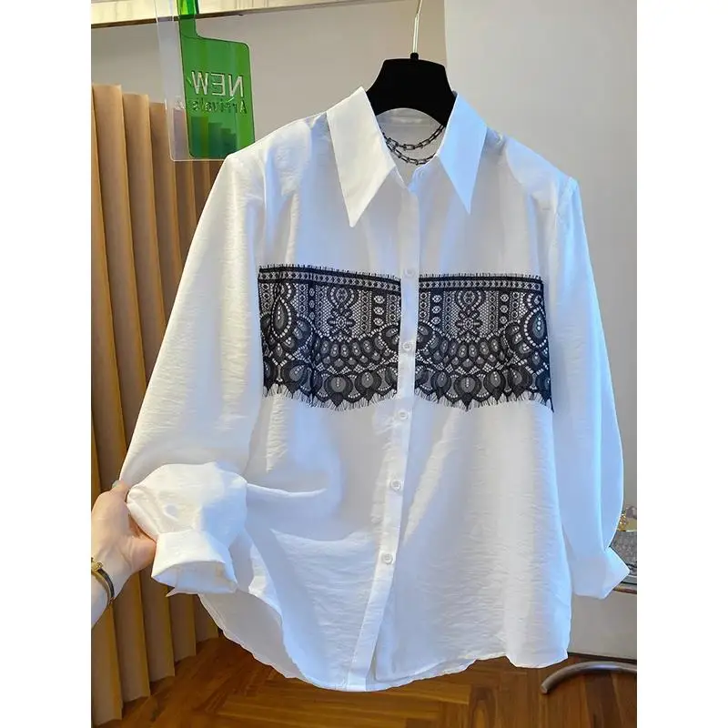 Loose Fit Long Sve Lace Patchwork Men's irt Spring Autumn New Sle Casual Loose Slimming Top Button down Collar
Loose Fit Long Sve Lace Patchwork Men's irt Spring Autumn New Sle Casual Loose Slimming Top Button down Collar