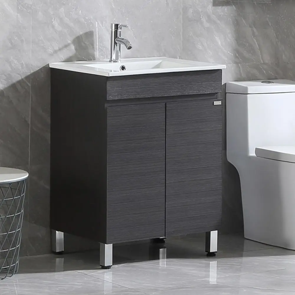 24 Grey Bathroom Vanity with Pedestal Cabinet and Ceramic Drop-in Sink
24 Grey Bathroom Vanity with Pedestal Cabinet and Ceramic Drop-in Sink