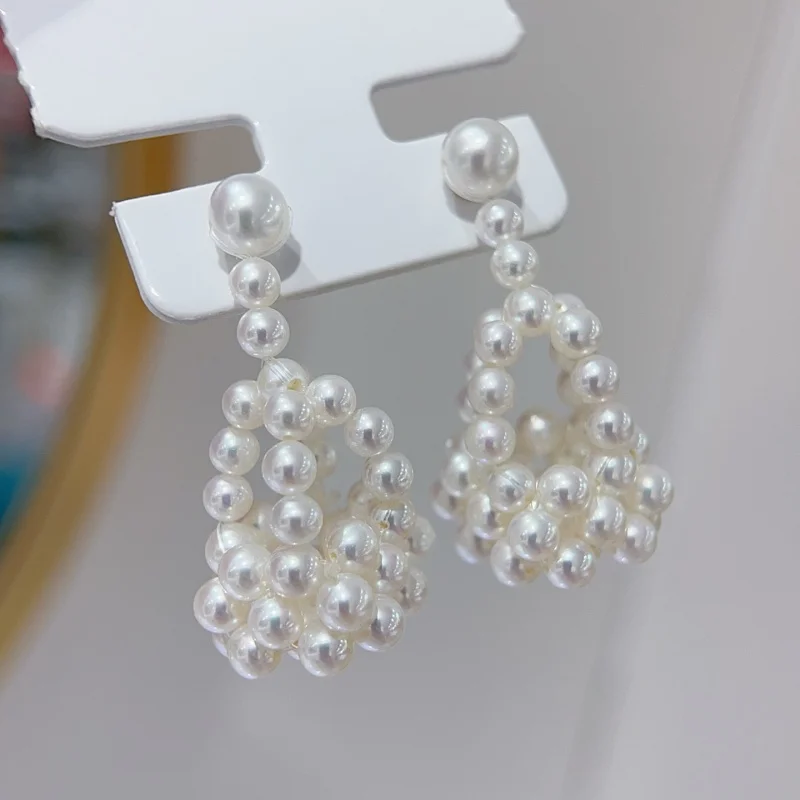 SGARIT Genuine 18K Gold Stud Earrings Hand Woven Sweet Romantic Pearl Pendant Earrings for Women Wedding Gifts Fine Jewelry
SGARIT Genuine 18K Gold Stud Earrings Hand Woven Sweet Romantic Pearl Pendant Earrings for Women Wedding Gifts Fine Jewelry