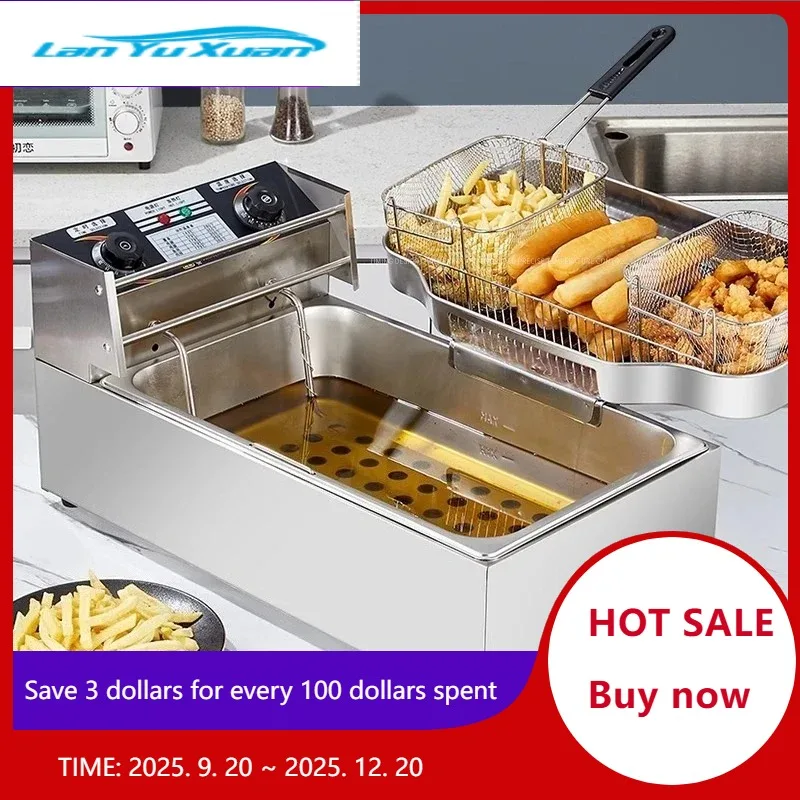 220V Single Tank Electric Deep Fryer Commercial Large Capacity for Fried Sticks Donuts Fries
220V Single Tank Electric Deep Fryer Commercial Large Capacity for Fried Sticks Donuts Fries