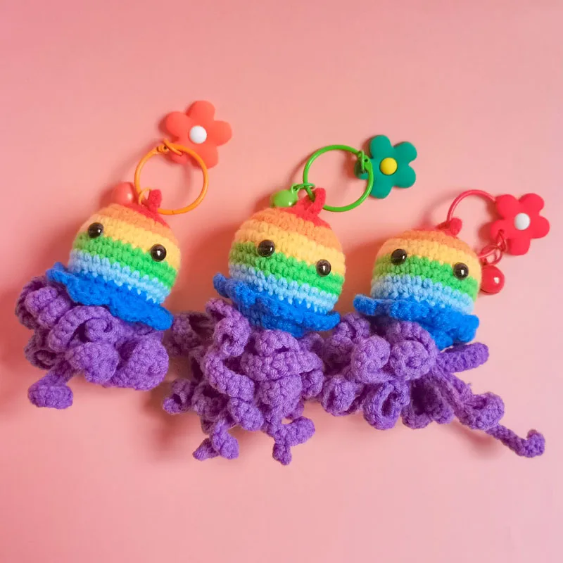 Creative Wool DIY Key Chain Couple Doll Backpack Ornament Pendant Accessories Crochet Cute Rainbow Octopus Jellyfish Keychain
Creative Wool DIY Key Chain Couple Doll Backpack Ornament Pendant Accessories Crochet Cute Rainbow Octopus Jellyfish Keychain