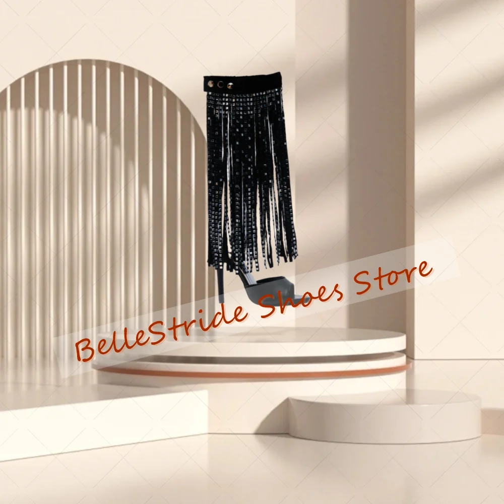 Black Crystal Tassels Decor Slippers Open Toe Women Shoes Stilettos High Heels Party Banquet Dating 2025 Zapatos Para Mujere
Black Crystal Tassels Decor Slippers Open Toe Women Shoes Stilettos High Heels Party Banquet Dating 2025 Zapatos Para Mujere